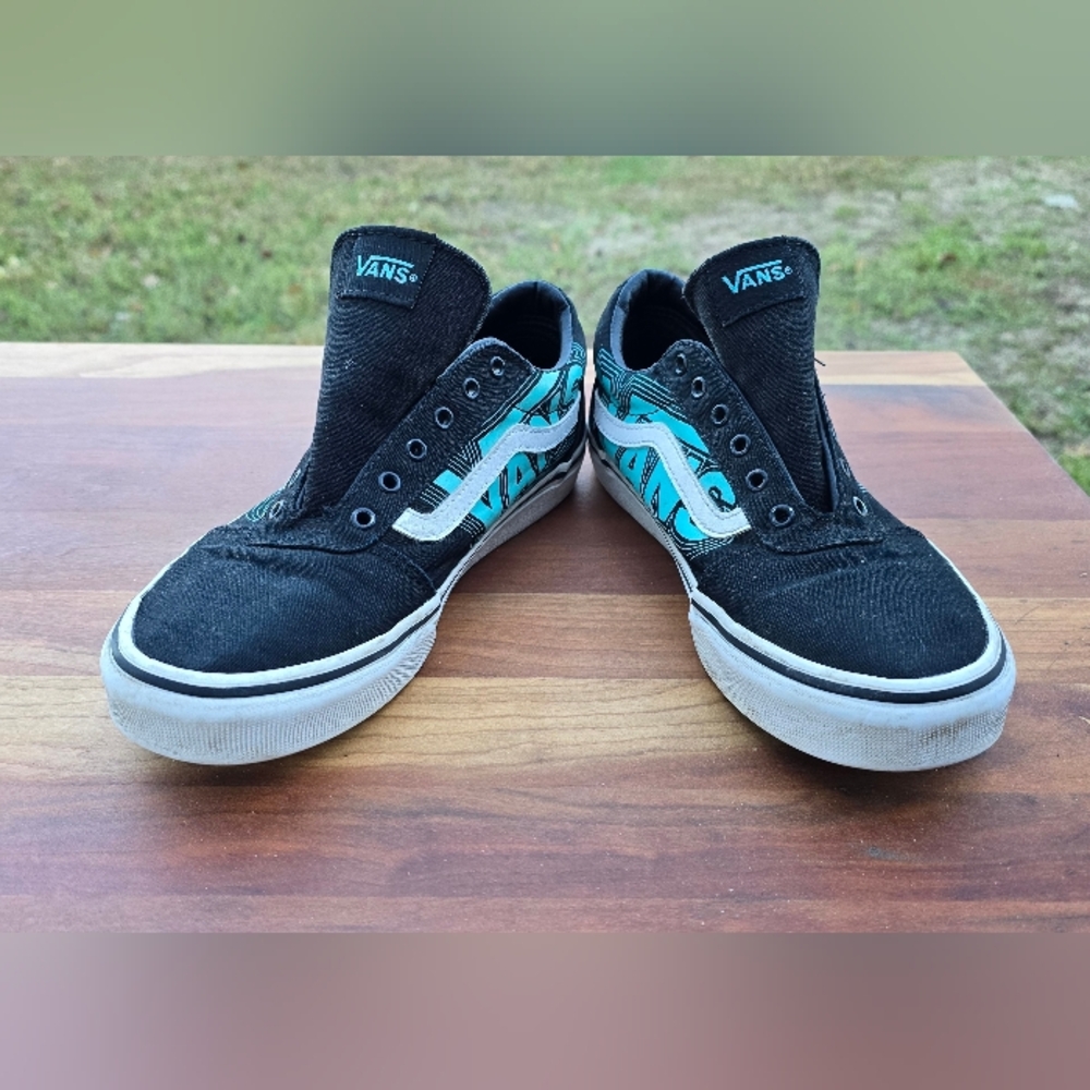 Vans Kids Black and Blue Sneakers
